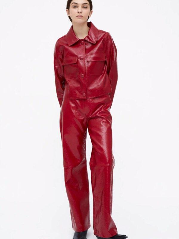 Wild Pony-Red faux leather jacket