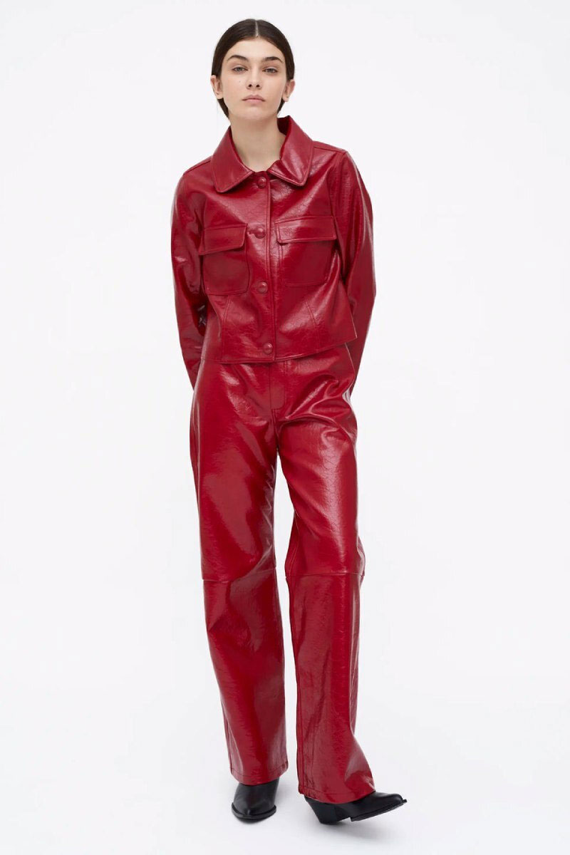 Wild Pony-Red faux leather jacket