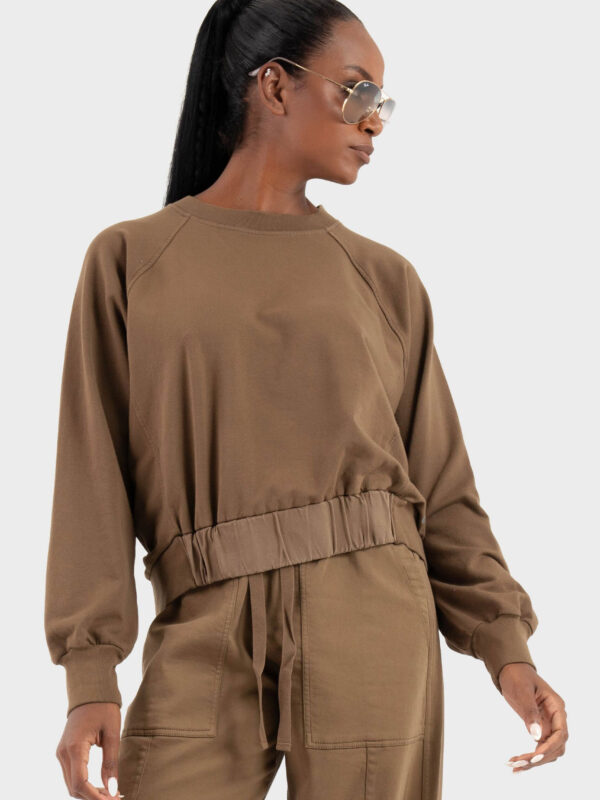 Deha-CLASSIC CREW NECK SWEATSHIRT BROWN