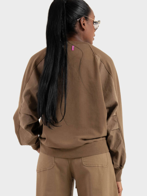 Deha-CLASSIC CREW NECK SWEATSHIRT BROWN