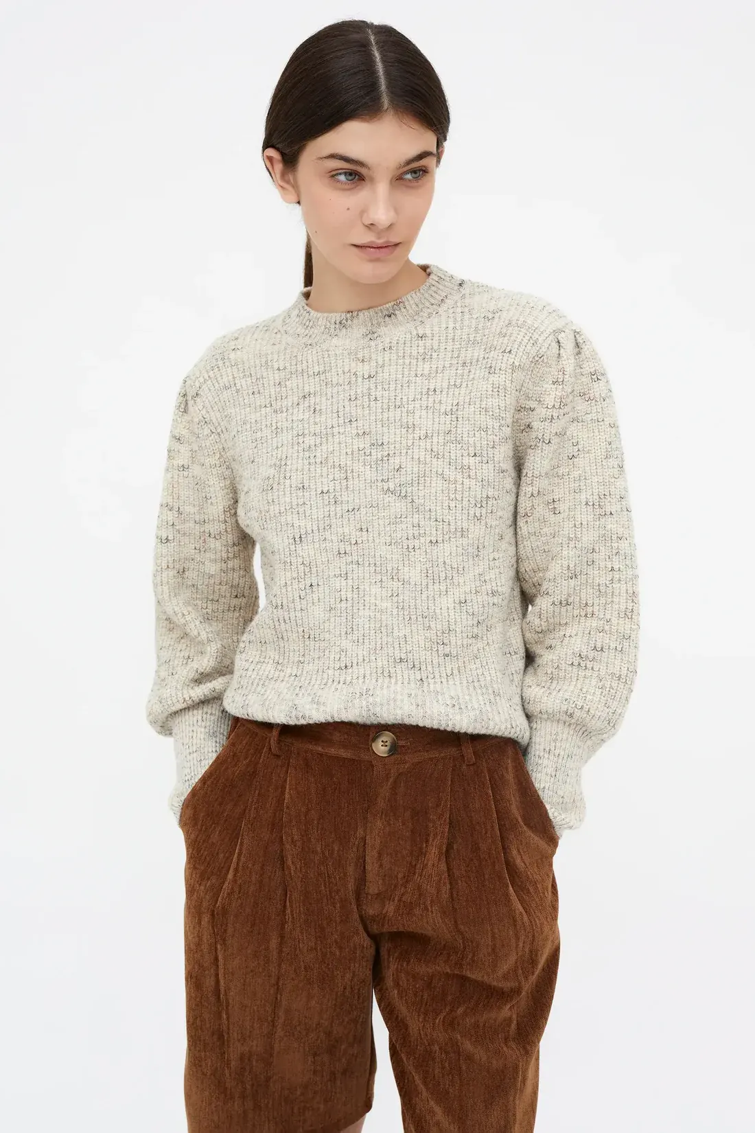 Wild Pony White round neck knitted sweater
