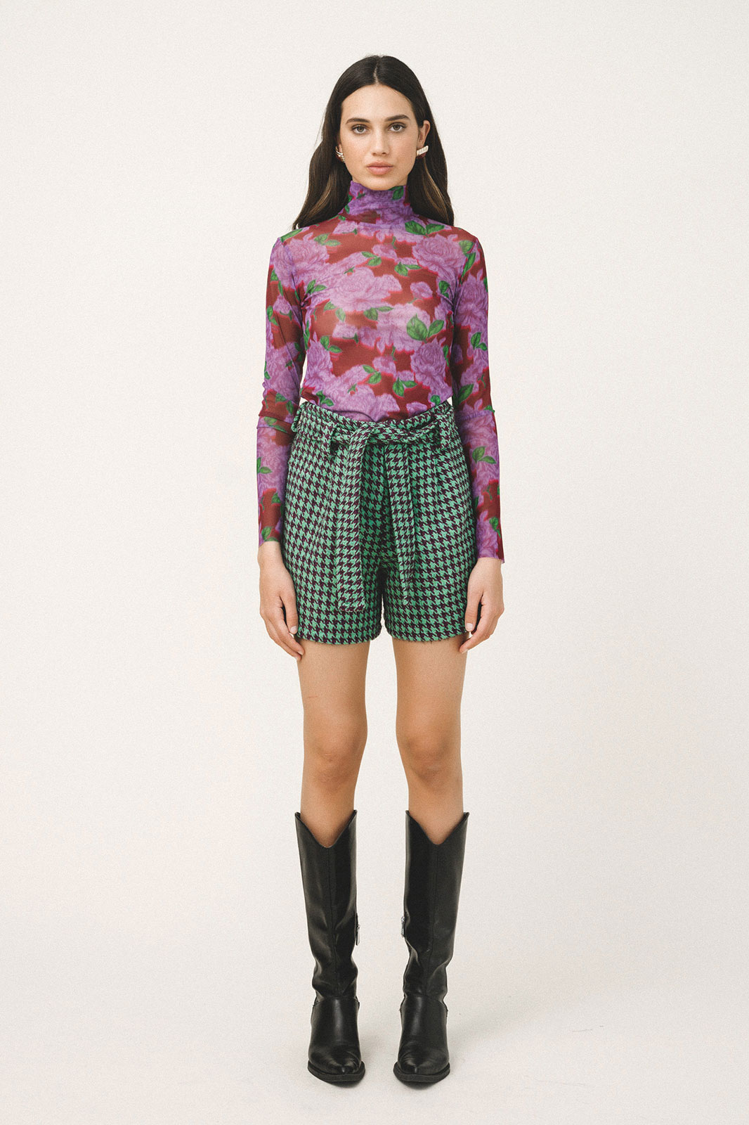 Love + Alicia TATUM Houndstooth Shorts