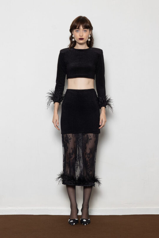 Mallory The Label LACEY TOP-Black