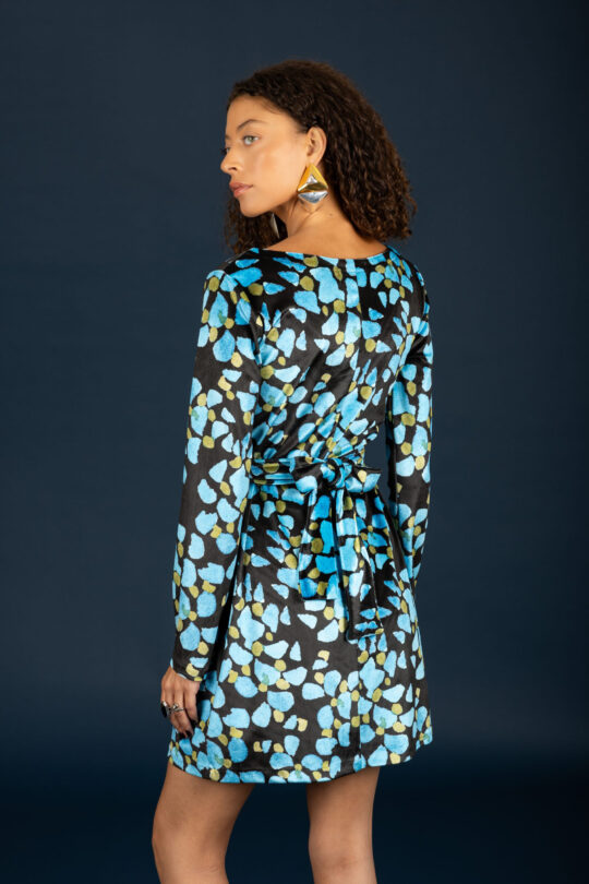 Chaton Tiffani velvet dress (Blue)