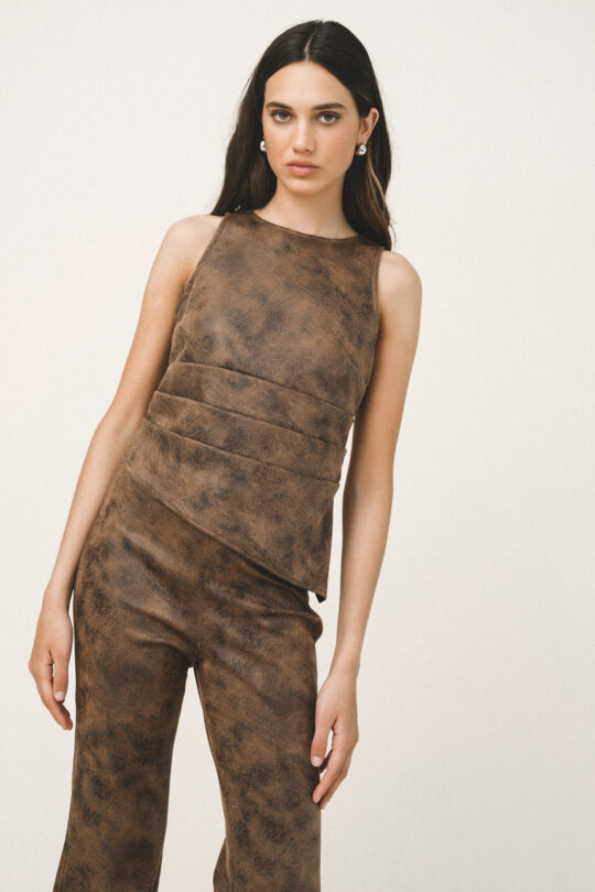 Love+Alicia ELORA Asymmetric Leather Top