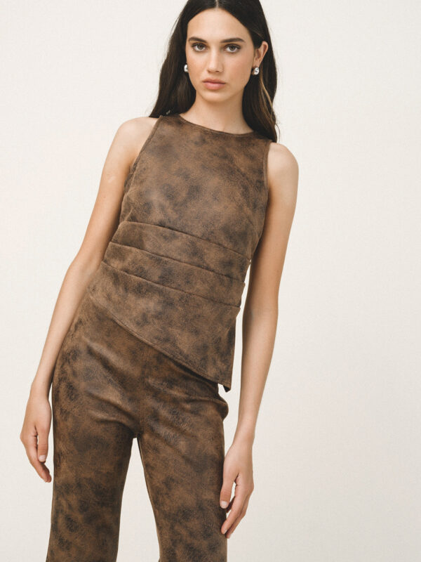 Love+Alicia ELORA Asymmetric Leather Top