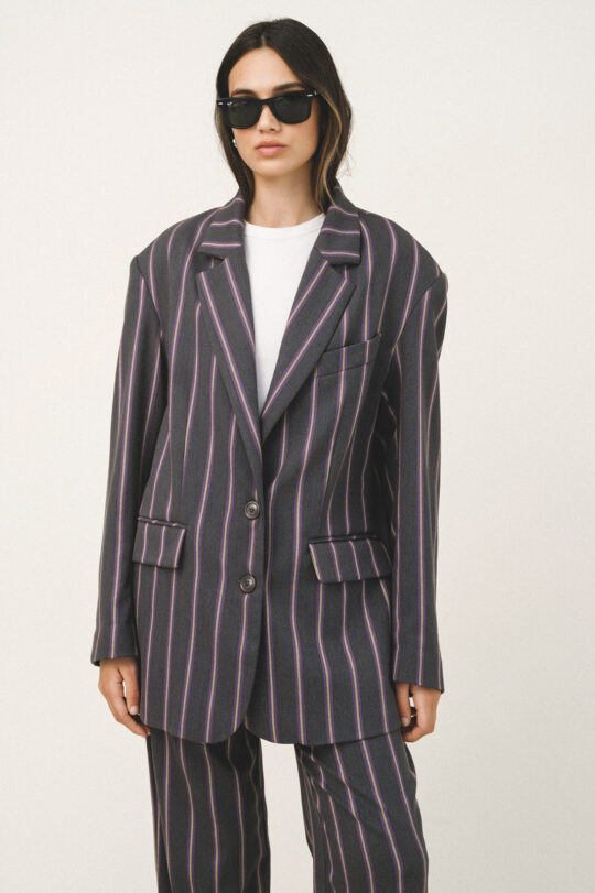 Love+Alicia HADLEY Striped Oversized Jacket
