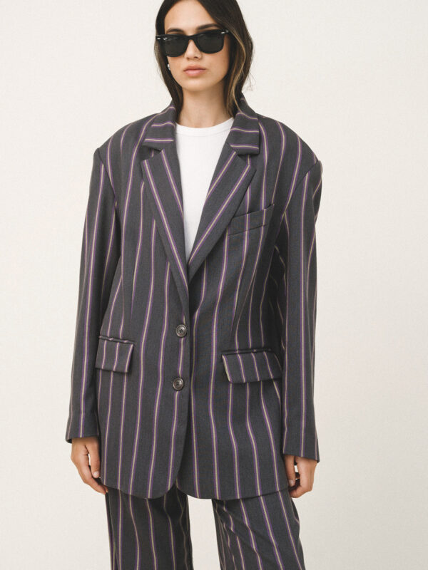 Love+Alicia HADLEY Striped Oversized Jacket