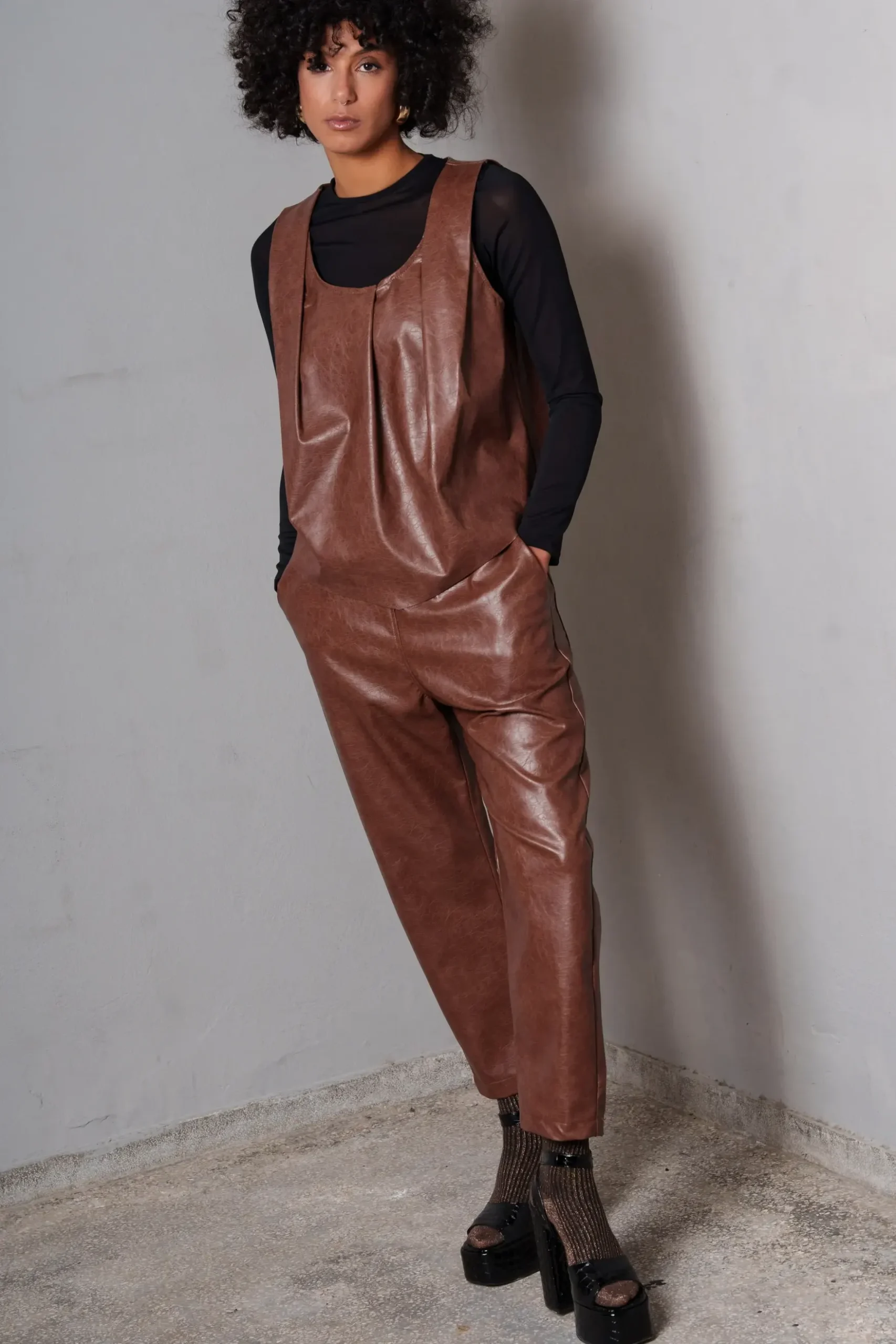 Collectiva Noir CHARLOT PANTS - Brown