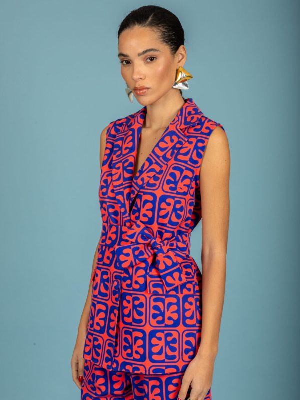 Chaton Javier sleeveless blazer - Red