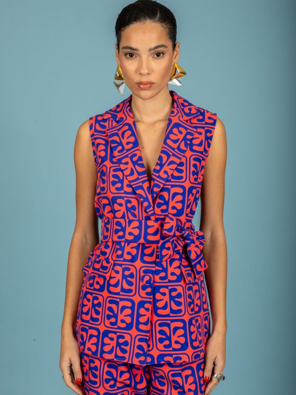 Chaton Javier sleeveless blazer - Red