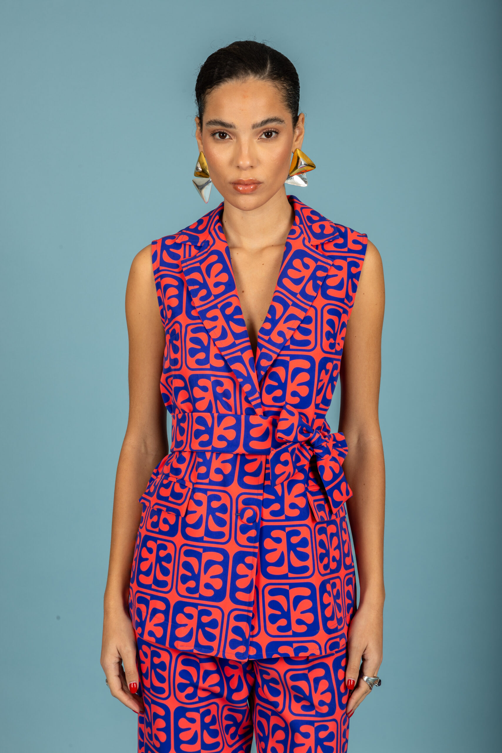 Chaton Javier sleeveless blazer - Red