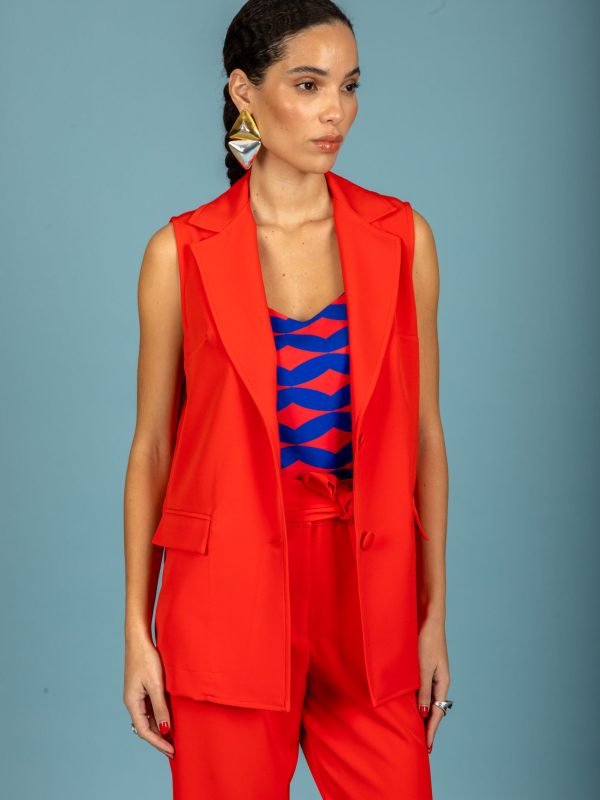 Chaton Fernanda sleeveless blazer - Intense Red