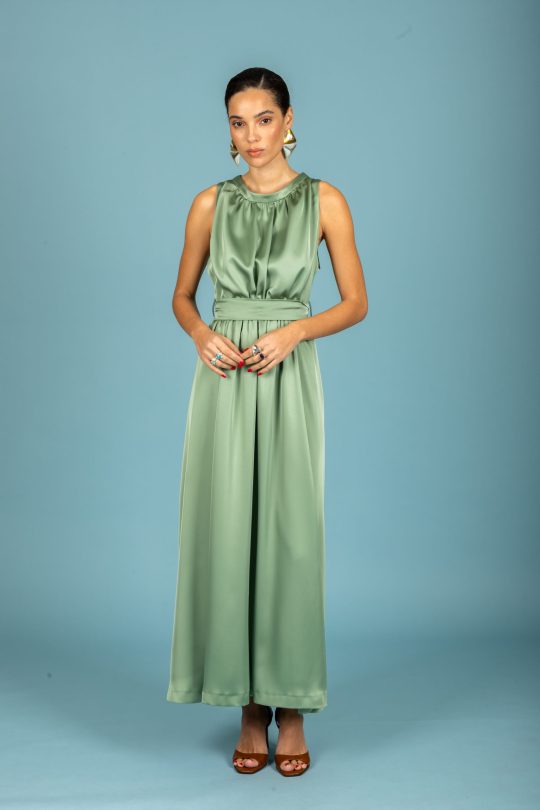 Chaton Manuel satin dress - Chaki