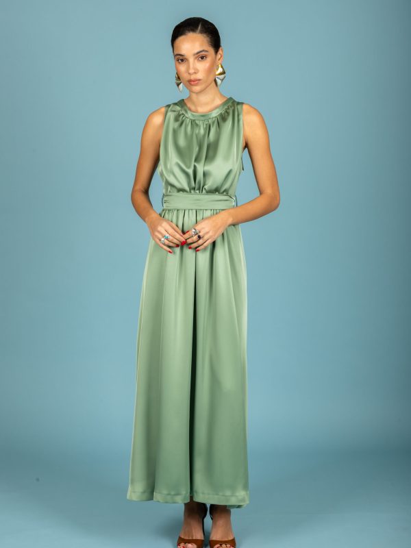 Chaton Manuel satin dress - Chaki