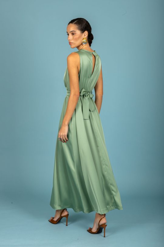 Chaton Manuel satin dress - Chaki Chaton Manuel satin dress - Chaki