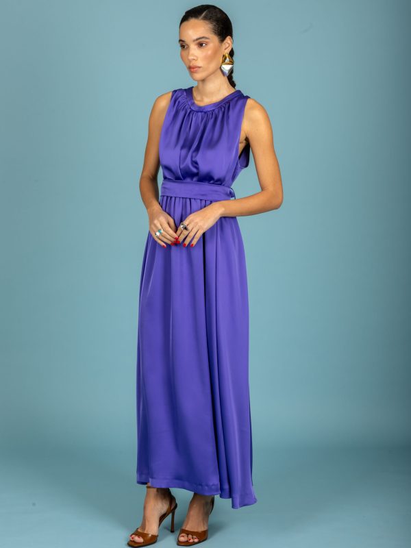 Chaton Manuel satin dress -Purple