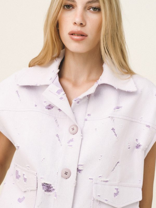 Love+Alicia RENEE Denim Sleeveless Jacket