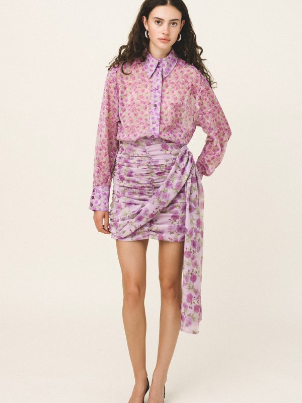 Love+Alicia ERIS Printed Sheer Shirt