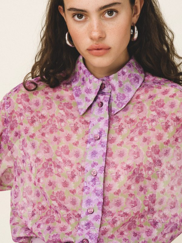 Love+Alicia ERIS Printed Sheer Shirt