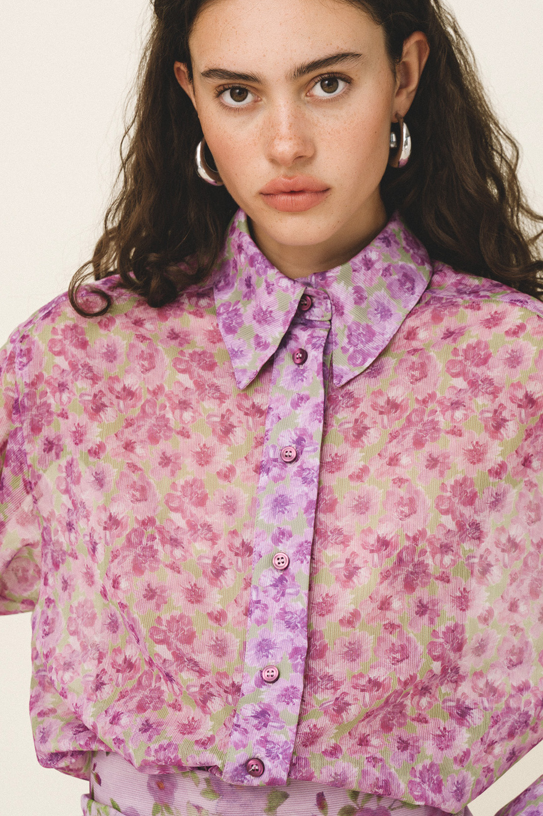 Love+Alicia ERIS Printed Sheer Shirt