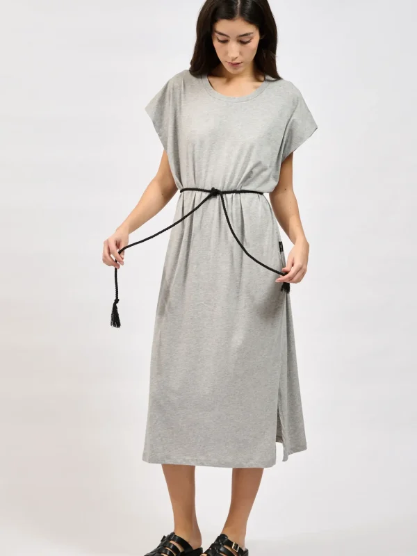 Collectiva Noir ORGANIC BELT DRESS - Grey