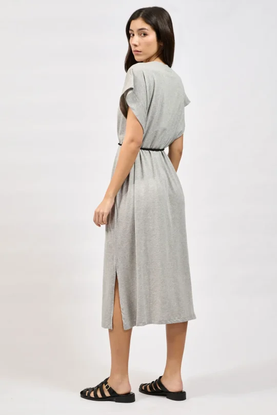 Collectiva Noir ORGANIC BELT DRESS - Grey