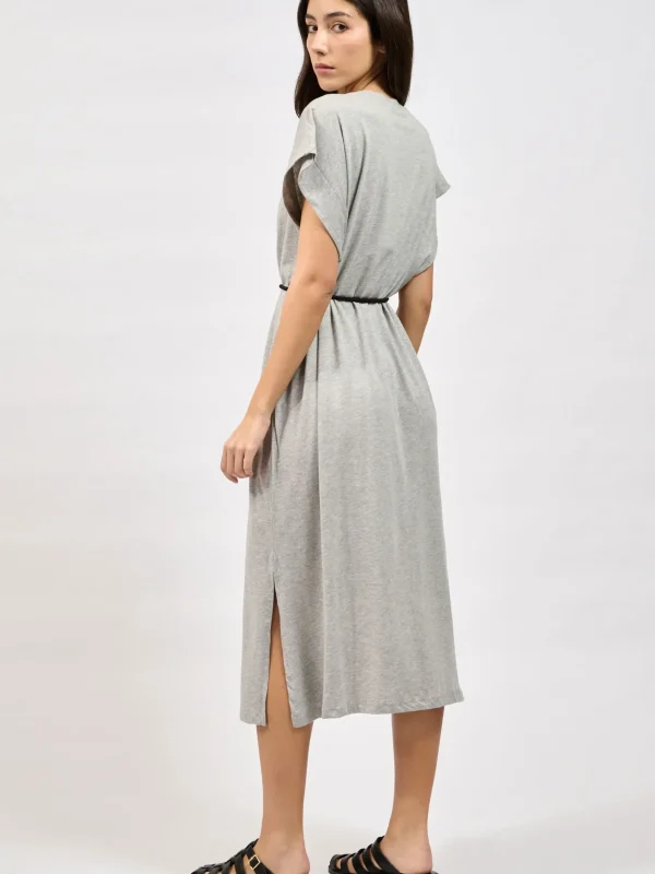 Collectiva Noir ORGANIC BELT DRESS - Grey