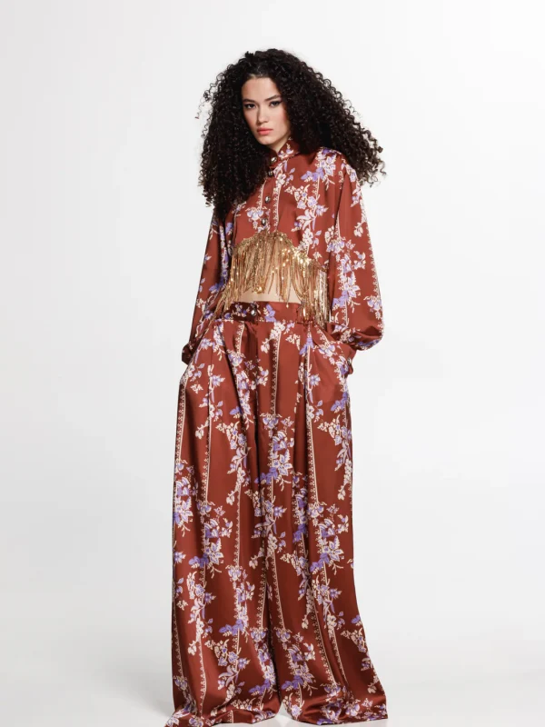 The Jerkins Tenaya Pants Printed - Chocolate Brown