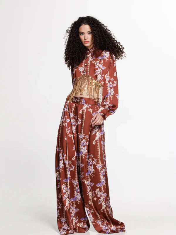 The Jerkins Tenaya Pants Printed - Chocolate Brown