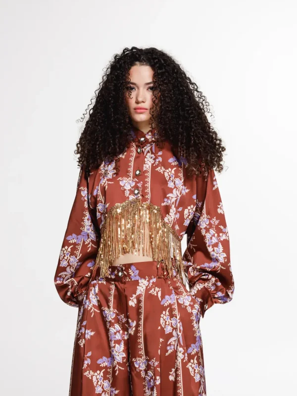 The Jerkins Tenaya Shirt Printed - Chocolate Brown