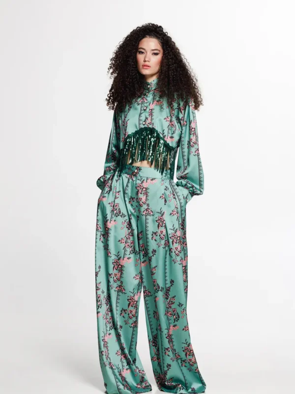 The Jerkins Tenaya Pants Printed - Emerald Green