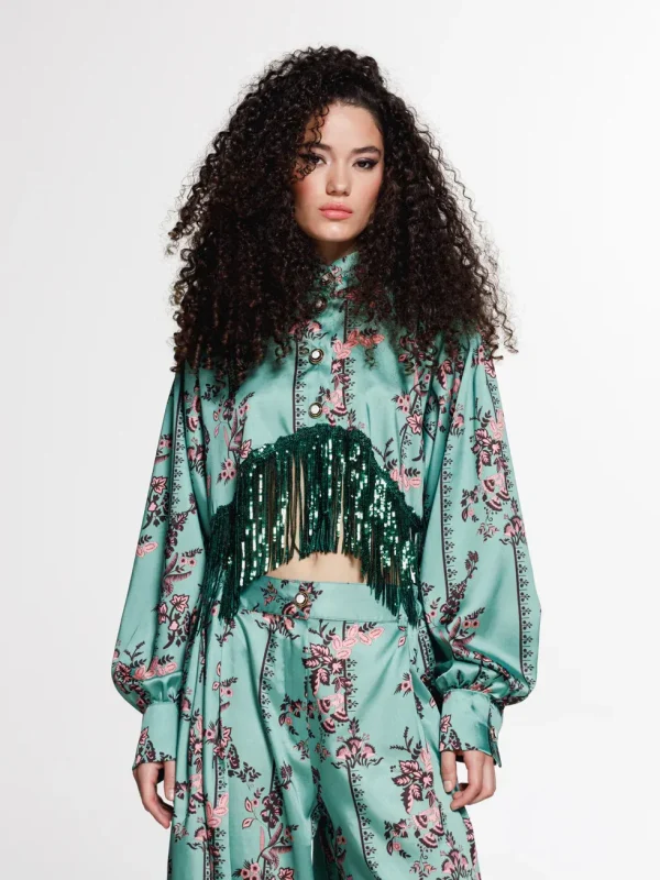The Jerkins Tenaya Shirt Printed - Emerald Green