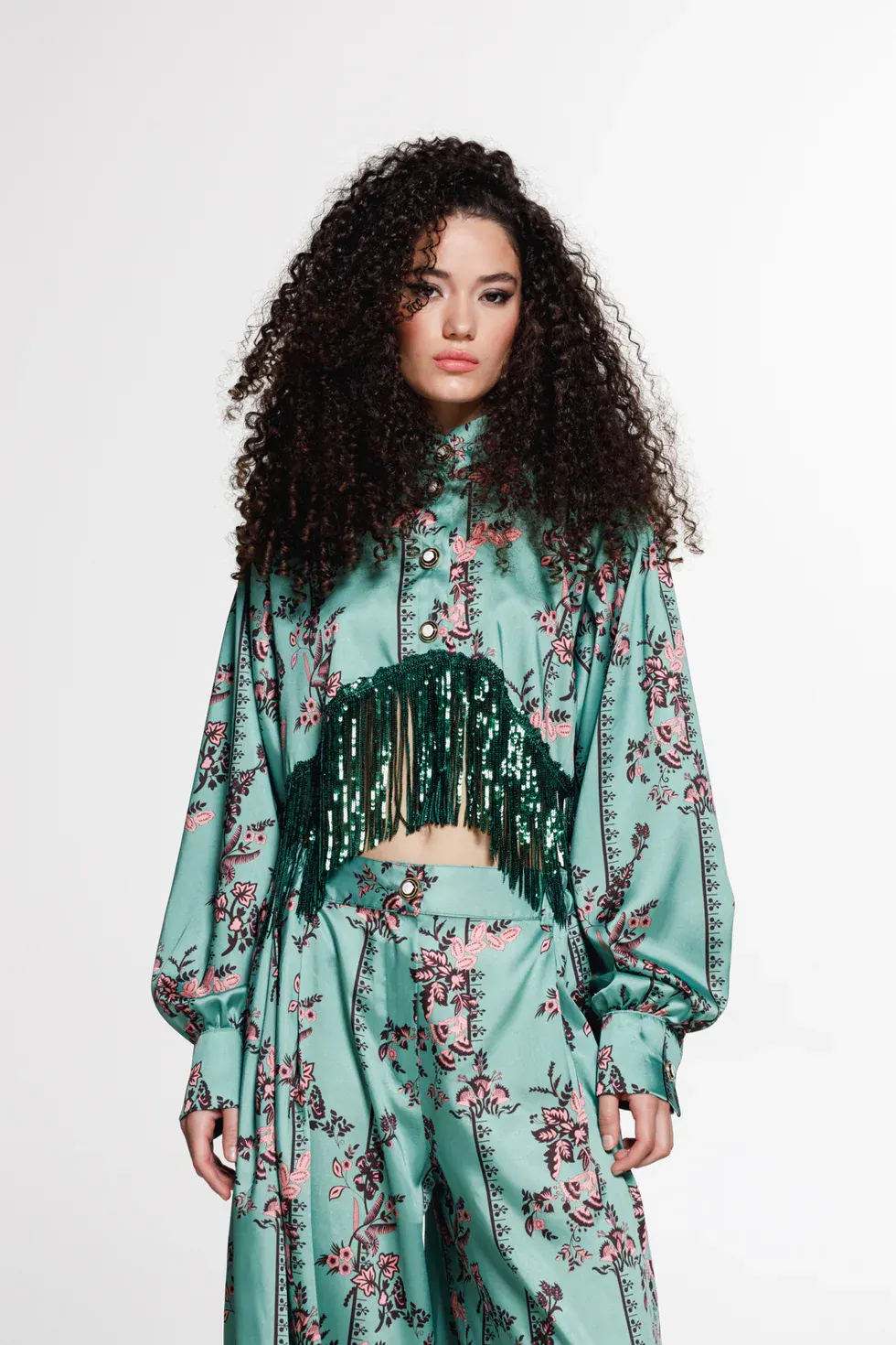The Jerkins Tenaya Shirt Printed - Emerald Green