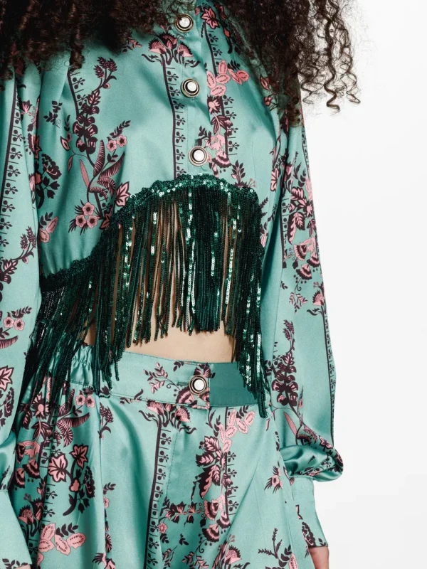 The Jerkins Tenaya Shirt Printed - Emerald Green