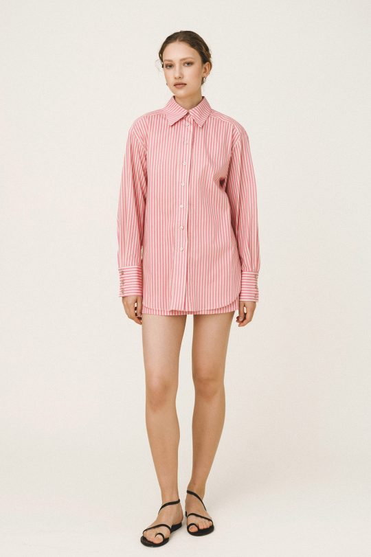 Love + Alicia ELENA Striped Oversized Shirt Love + Alicia ELENA Striped Oversized Shirt