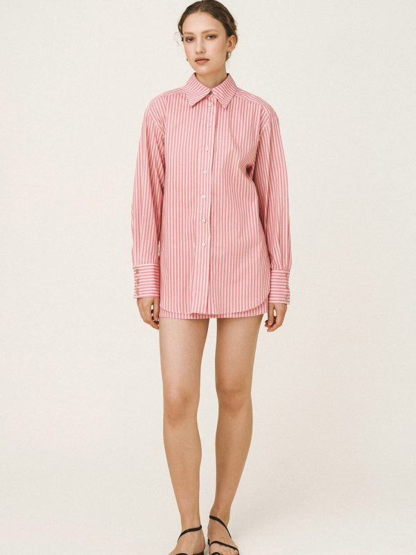 Love + Alicia ELENA Striped Oversized Shirt
