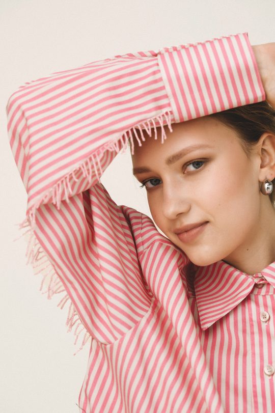 Love + Alicia ELENA Striped Oversized Shirt