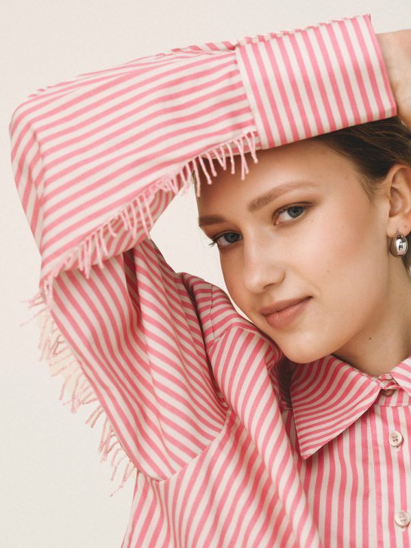 Love + Alicia ELENA Striped Oversized Shirt