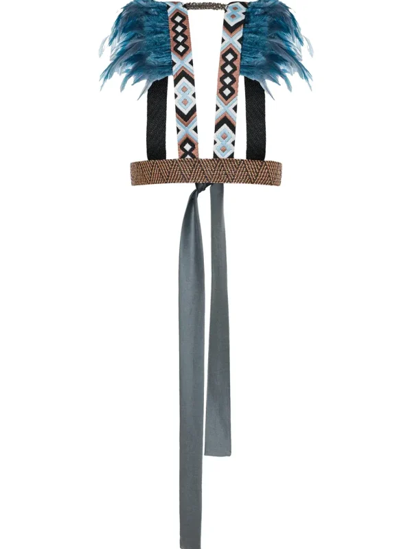 The Jerkins Annawon Feathered Vest Blue