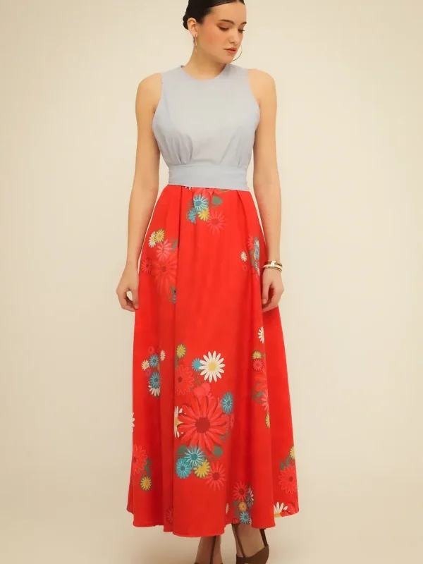 Bee Me DAISY DRESS (red / light blue)