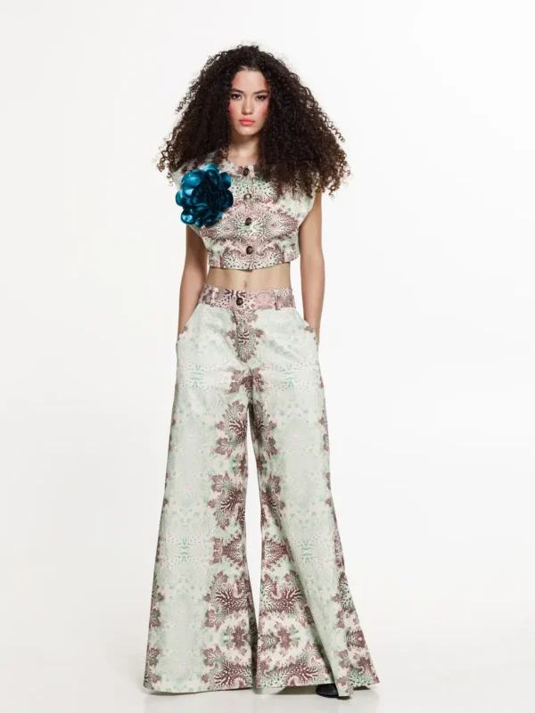 The Jerkins Raisa Pants Printed Green