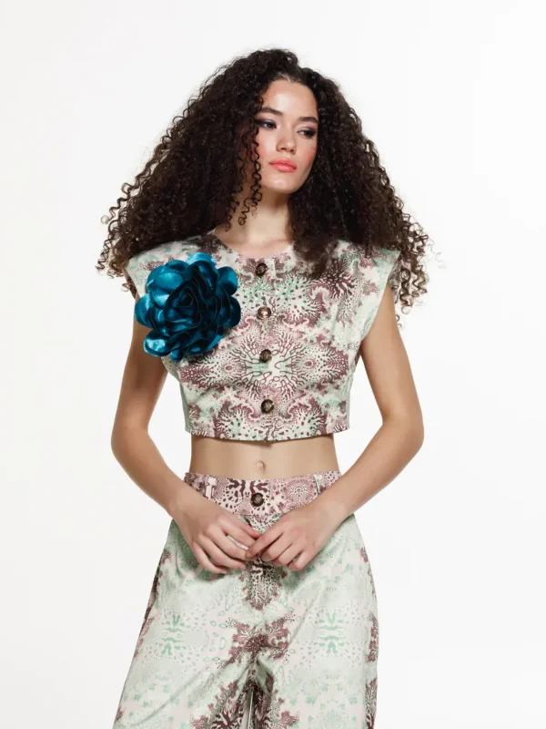 The Jerkins Raisa Vest Printed Green