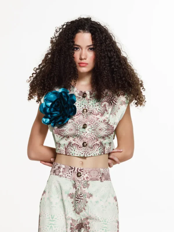 The Jerkins Raisa Vest Printed Green