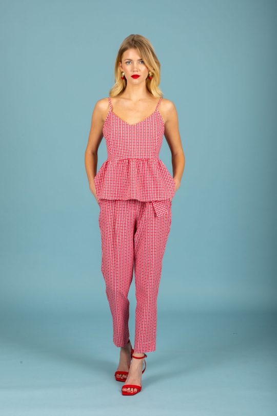 Chaton Aelia poplin pants (Red)