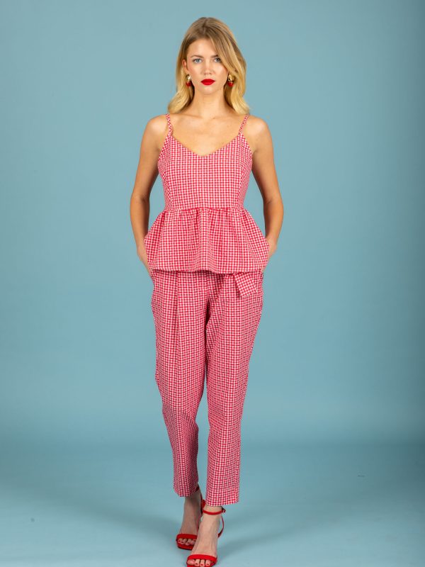 Chaton Aelia poplin pants (Red)