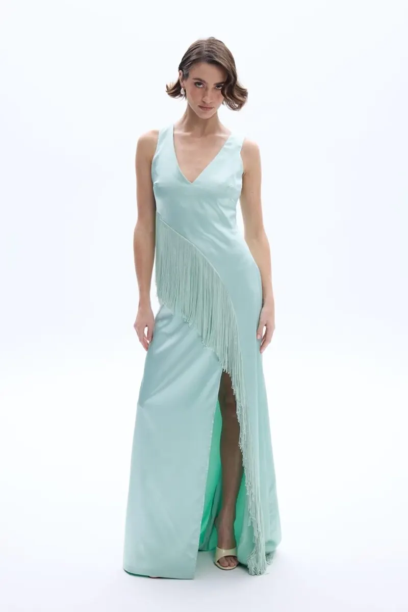 Be A Bee Sharon Fringe Dress Mint