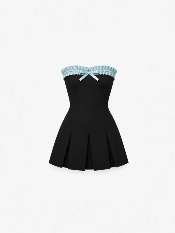 Stefania Vaidani Cappa Noir Mini Dress Aqua