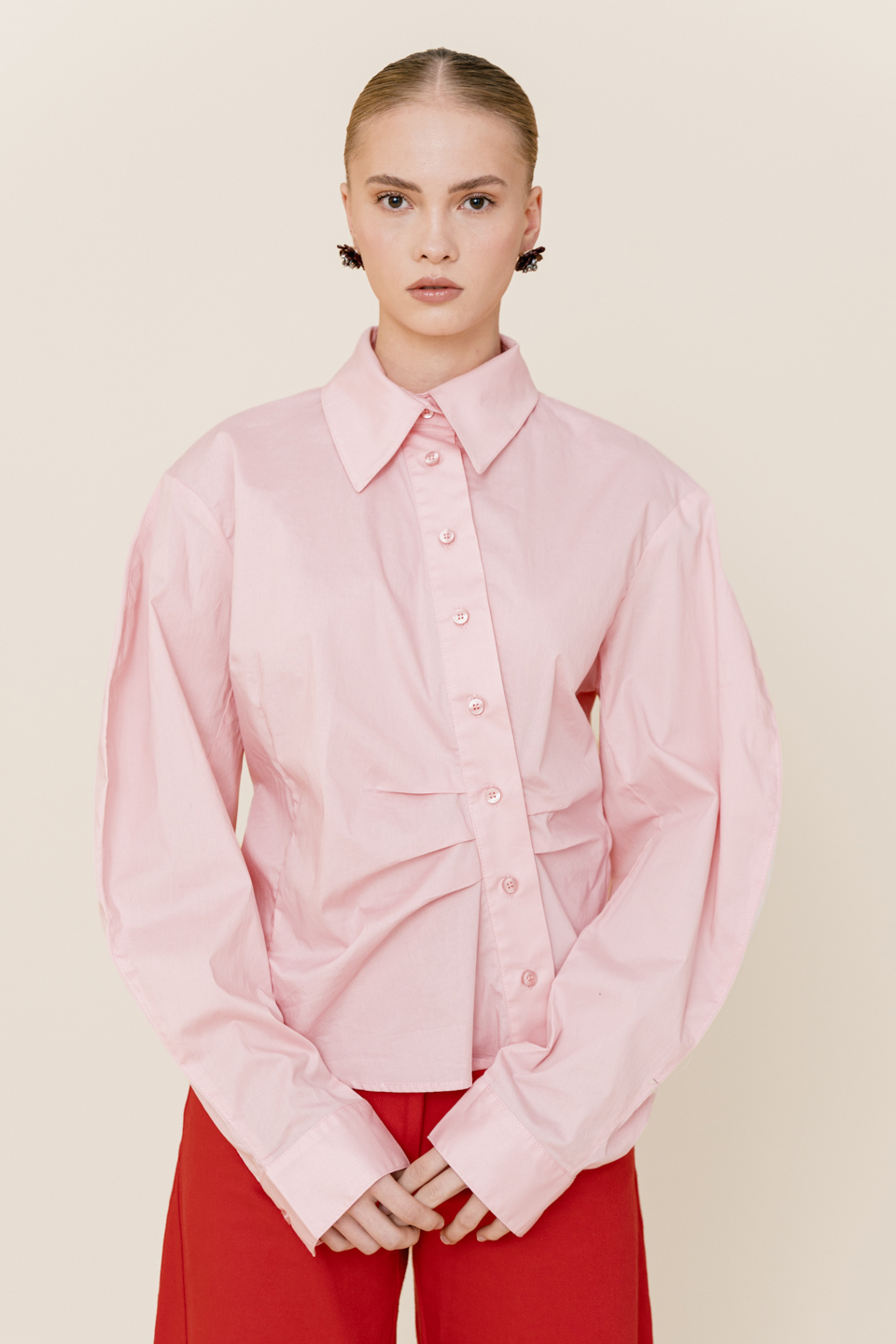 Love + Alicia CLARA Ruched Waist Shirt