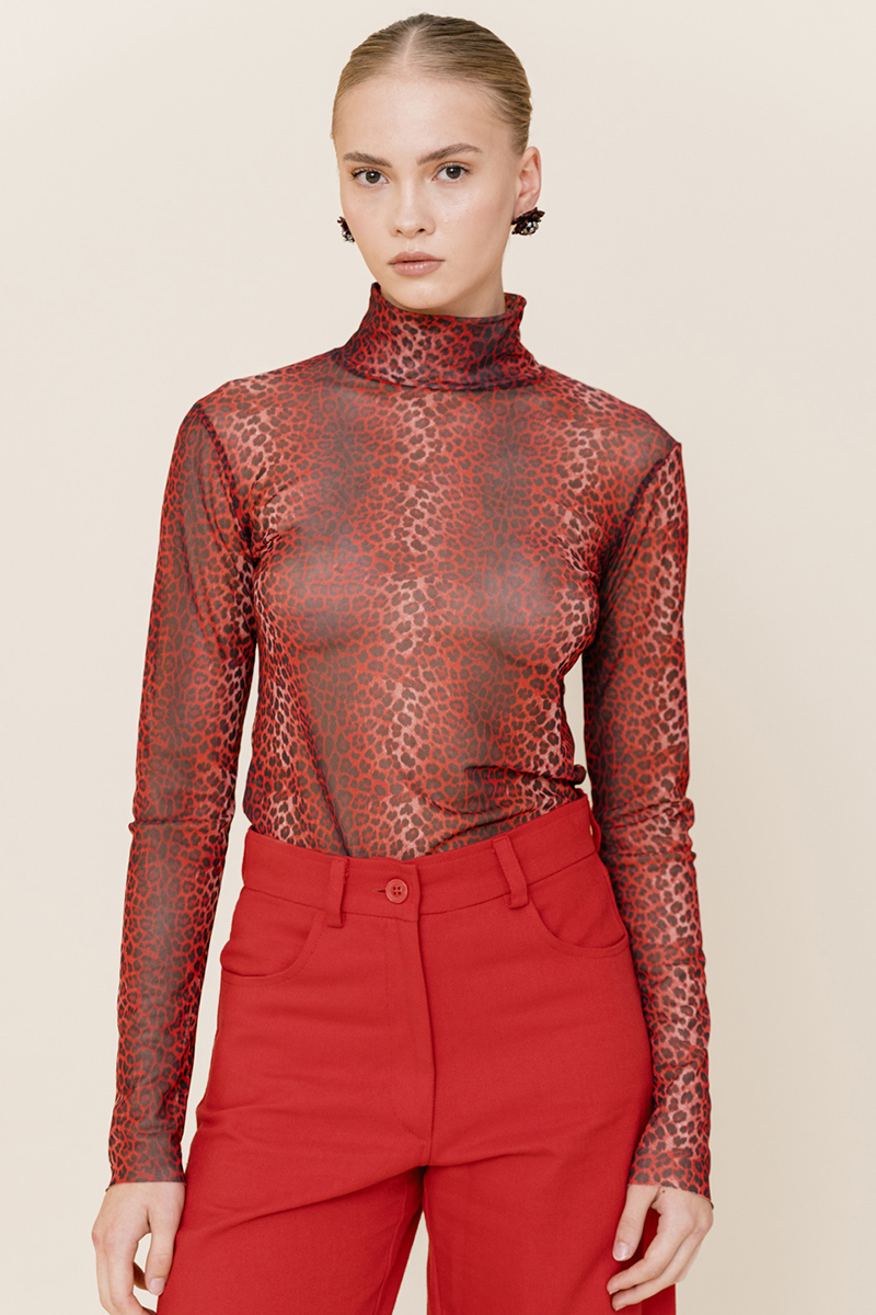 Love + Alicia NIA Mesh Turtleneck Top